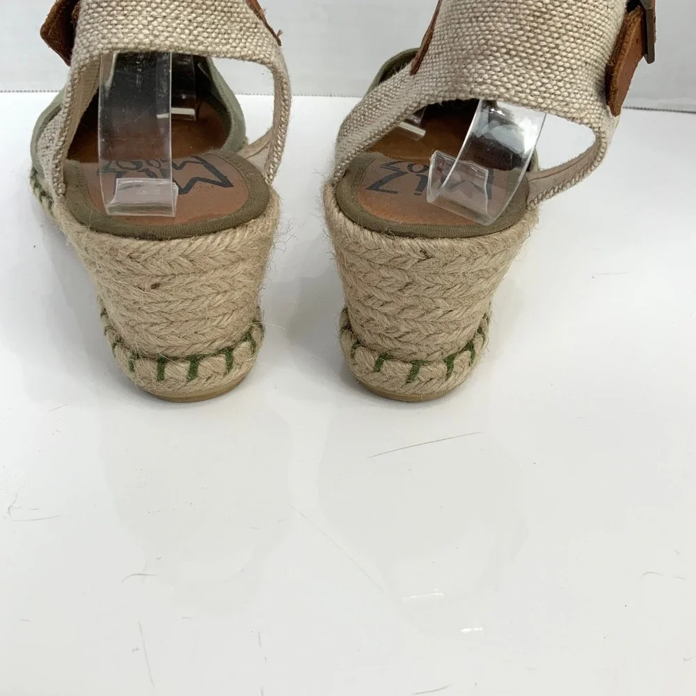 Miz Mooz EU 40/US 9 Malena Sage Green Suede Espadrille Wedges Ankle Strap
